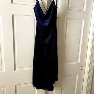 Strappy blue party dress
